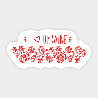 I Love Ukraine Vector Illustration. Sticker
